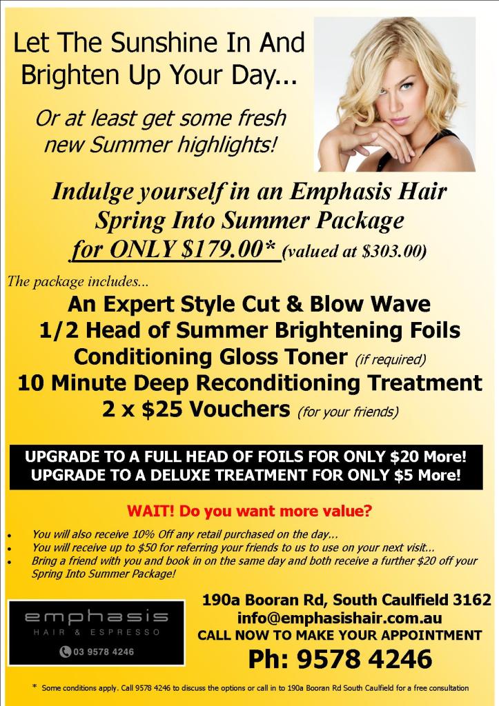 Emphasis Hair Spring Into Summer Promo 2014